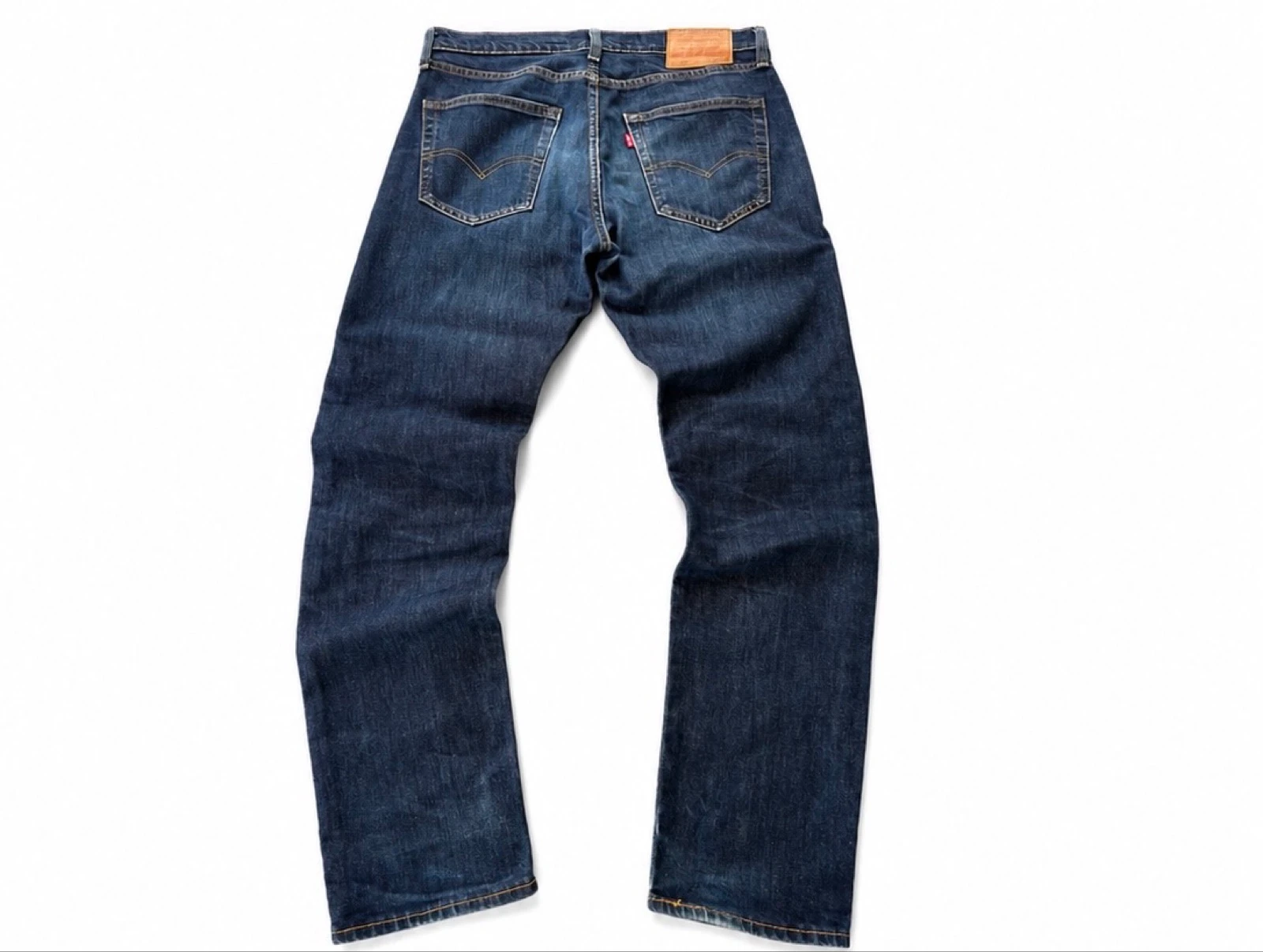 Levi’s 502 Regular Taper Jeans Dark Blue Denim Vintage Style Faded Men’s W32 L34